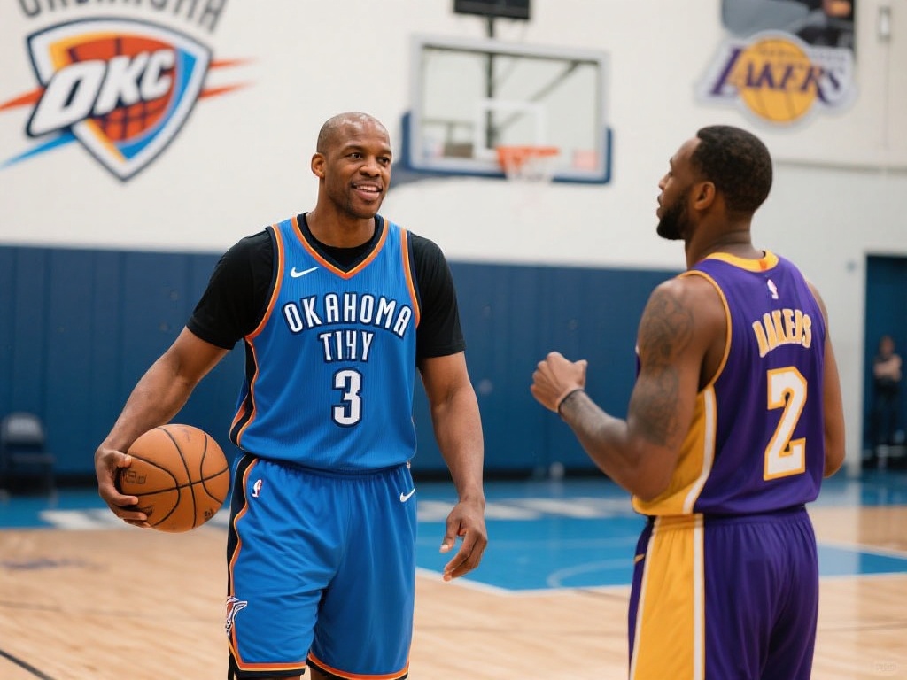 德里克费舍尔现身雷霆训练馆指导新秀托皮奇