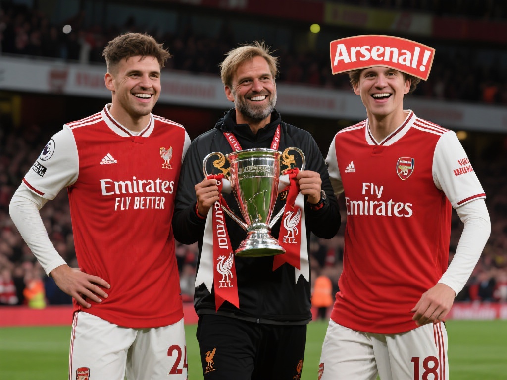 嘲讽拉满！利物浦球迷举旗：阿尔特塔伴娘服，总是伴娘从不是新娘