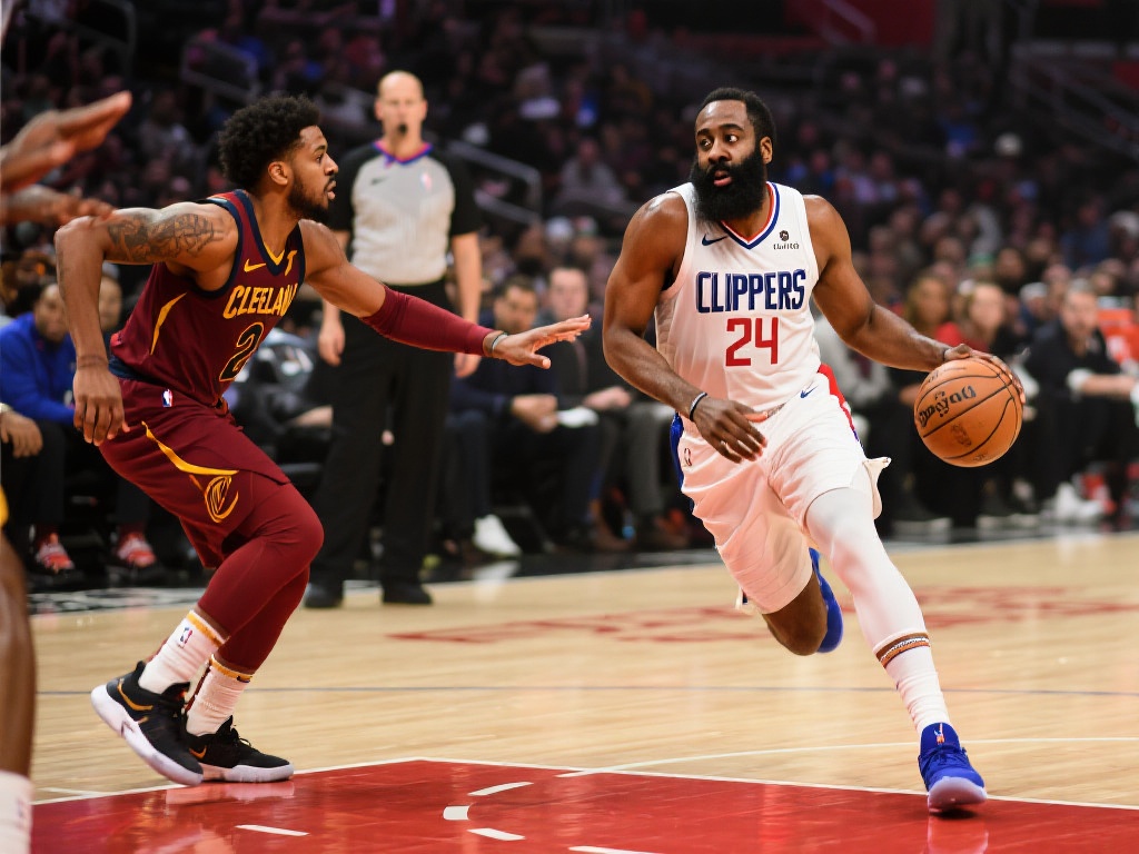 米切尔24+12力压哈登24+8 骑士主场完胜快船 相比之下,快船队虽然有哈登的稳定输出,但